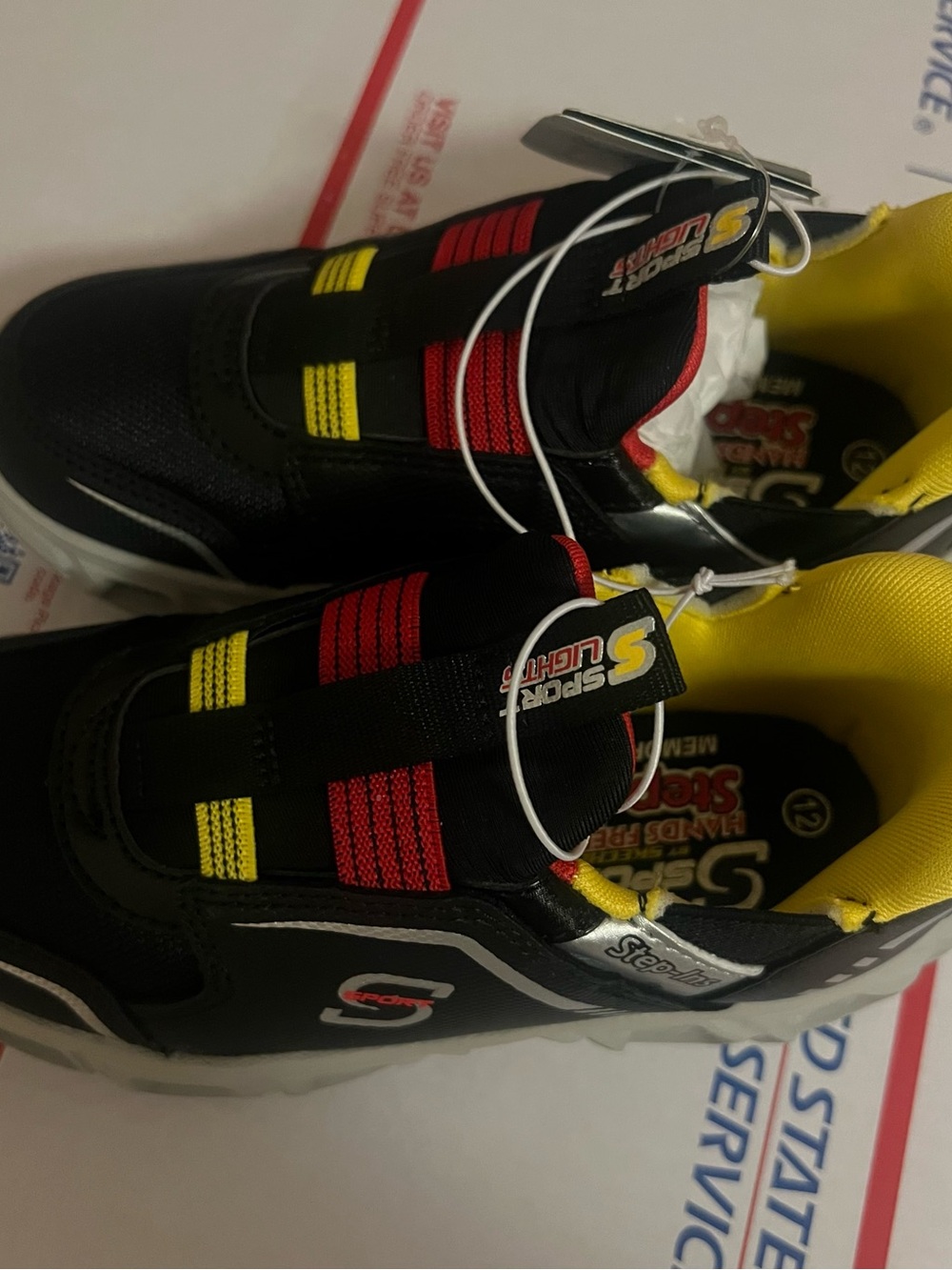 S Sport by Skechers Step-Ins Lights Boys Sneakers Size 12 Hands Free Black New - Picture 6 of 6